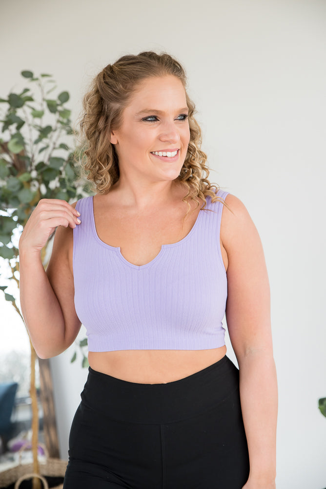 Dream Chaser Crop Tank Top in Lavender